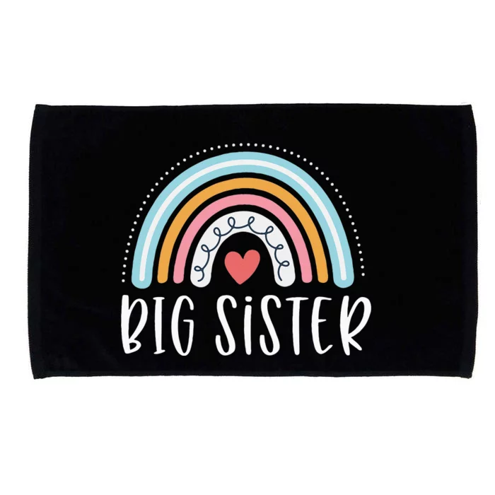 Big Sister Gifts Sibling Family Rainbow Graphic Microfiber Hand Towel