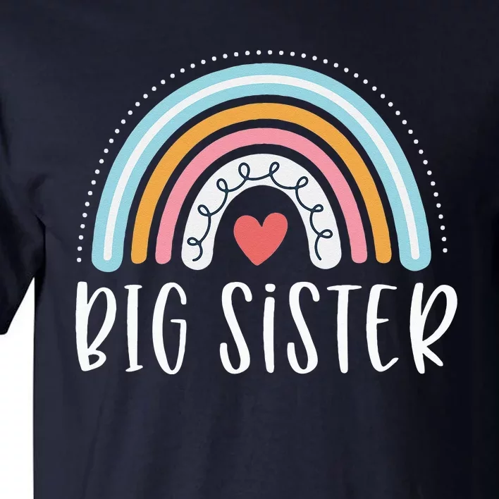 Big Sister Gifts Sibling Family Rainbow Graphic Tall T-Shirt