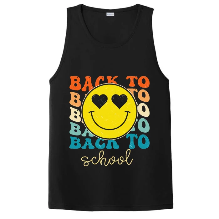 Boho Style Groovy Smile Back To School Performance Tank