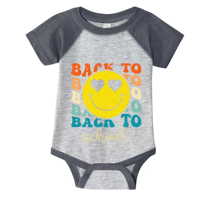 Boho Style Groovy Smile Back To School Infant Baby Jersey Bodysuit