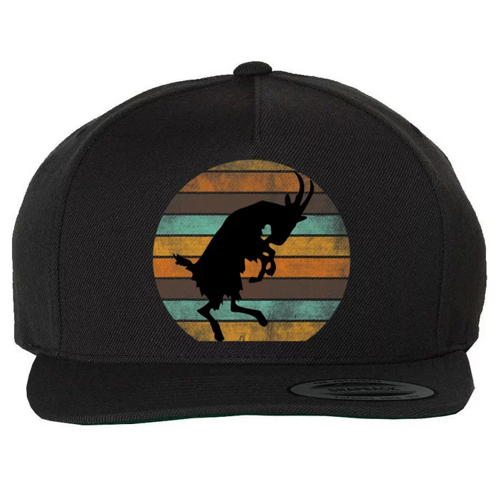 Billy Strings Goat Silhouette Retro Sunset Wool Snapback Cap