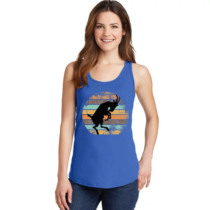 Billy Strings Goat Silhouette Retro Sunset Ladies Essential Tank