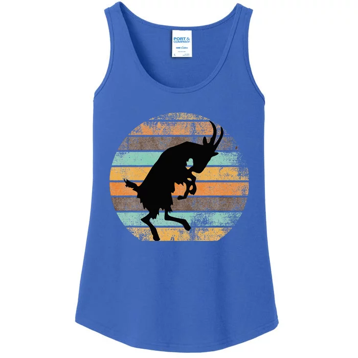 Billy Strings Goat Silhouette Retro Sunset Ladies Essential Tank