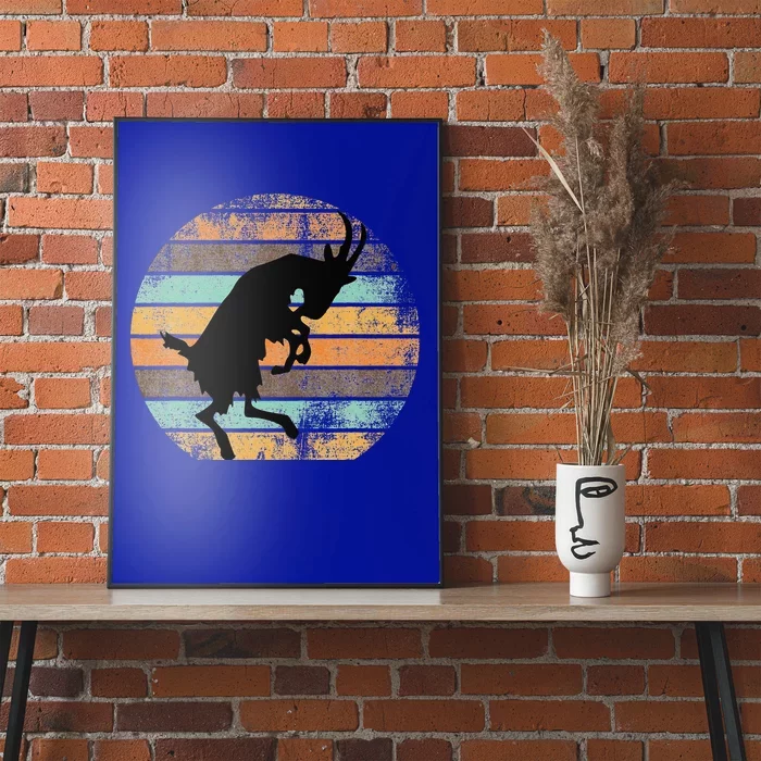 Billy Strings Goat Silhouette Retro Sunset Poster