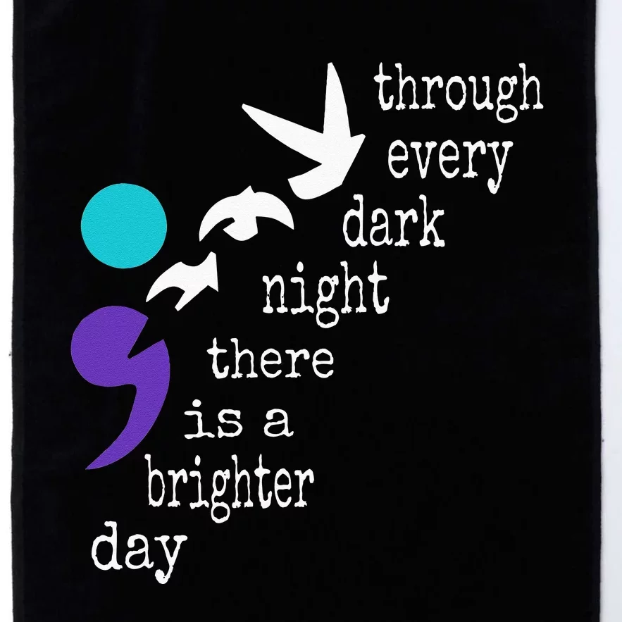 Birds Semicolon Gift Suicide Prevention Awareness Platinum Collection Golf Towel