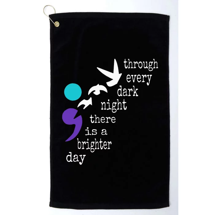 Birds Semicolon Gift Suicide Prevention Awareness Platinum Collection Golf Towel