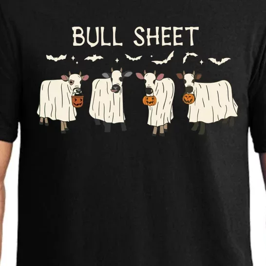 Bull Sheet Ghost Cow Halloween Funny Cow Ghost Women Sweat Pajama Set