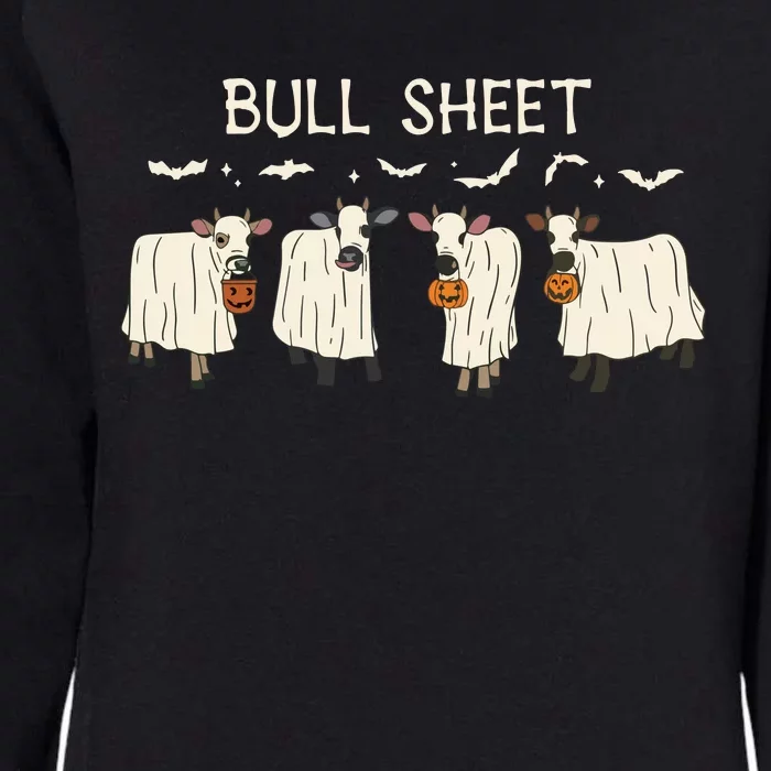 Bull Sheet Ghost Cow Halloween Funny Cow Ghost Women Sweat Womens California Wash Sweatshirt