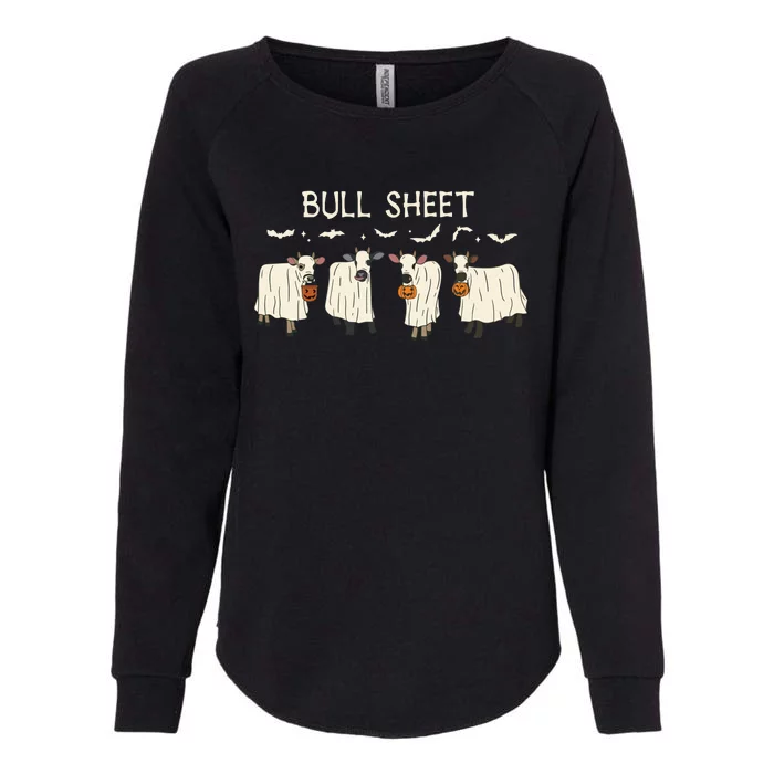 Bull Sheet Ghost Cow Halloween Funny Cow Ghost Women Sweat Womens California Wash Sweatshirt