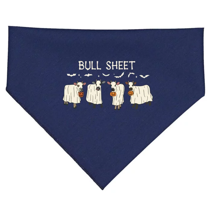 Bull Sheet Ghost Cow Halloween Funny Cow Ghost Women Sweat USA-Made Doggie Bandana