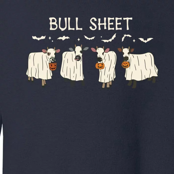 Bull Sheet Ghost Cow Halloween Funny Cow Ghost Women Sweat Toddler Sweatshirt