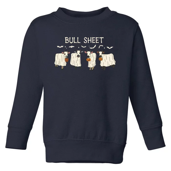 Bull Sheet Ghost Cow Halloween Funny Cow Ghost Women Sweat Toddler Sweatshirt