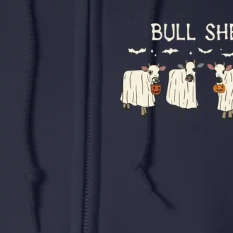 Bull Sheet Ghost Cow Halloween Funny Cow Ghost Women Sweat Full Zip Hoodie