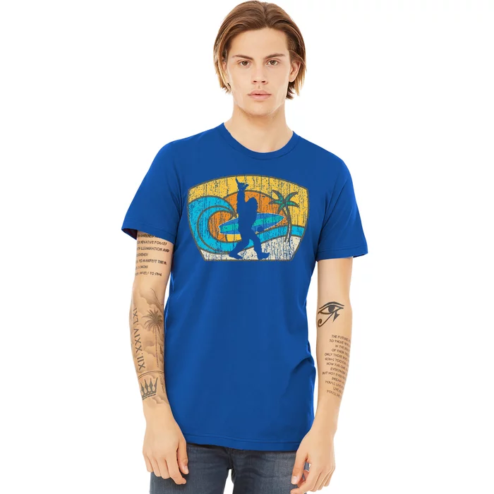 Bigfoot Surfing Gift For Shaka Aloha Surfer Dude Premium T-Shirt