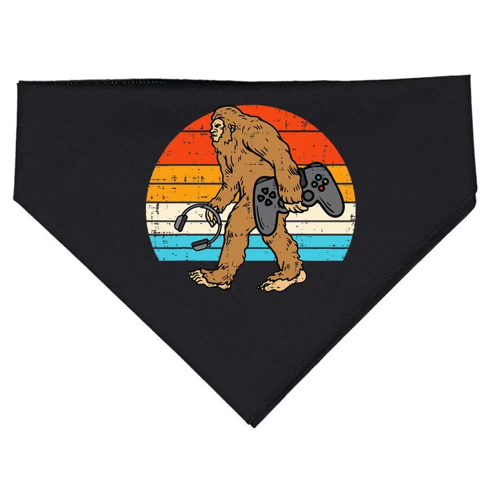 Bigfoot Sasquatch Gamer Retro Gaming USA-Made Doggie Bandana