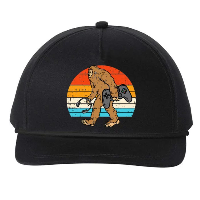 Bigfoot Sasquatch Gamer Retro Gaming Snapback Five-Panel Rope Hat