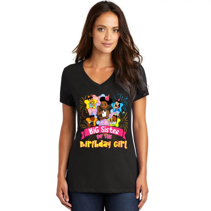 Big Sister GracieS Corner Birthday Dolls Cute Party Gift Women's V-Neck T-Shirt