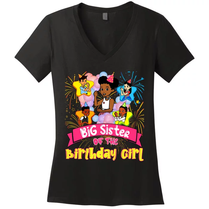 Big Sister GracieS Corner Birthday Dolls Cute Party Gift Women's V-Neck T-Shirt