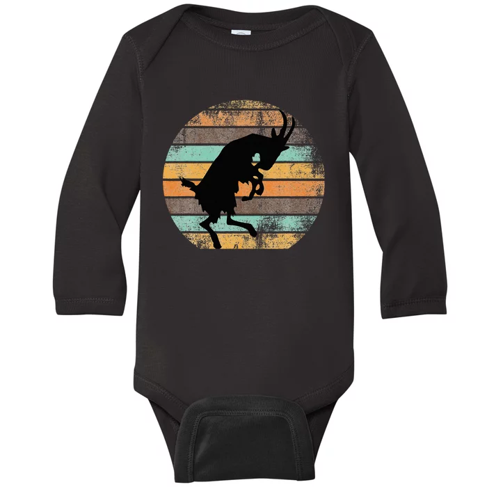 Billy Strings Goat Silhouette Retro Sunset Baby Long Sleeve Bodysuit