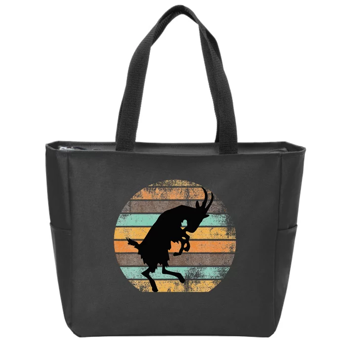 Billy Strings Goat Silhouette Retro Sunset Zip Tote Bag