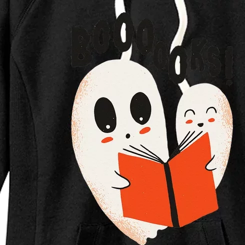 BOOOOKS! Spooky Ghosts Reading BOO BOOKS Halloween Meme Women's Fleece Hoodie