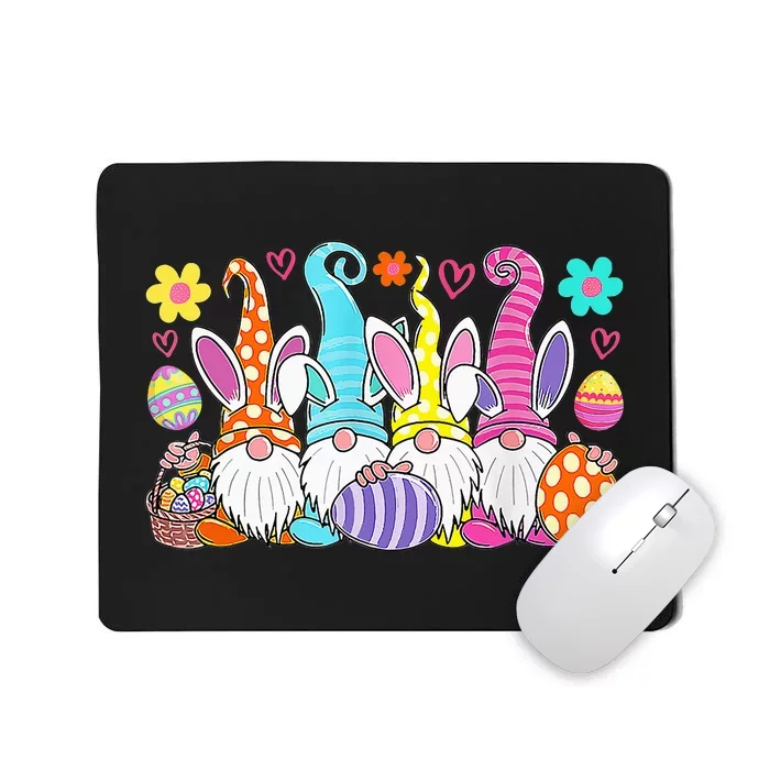 Bunny Spring Gnome Easter Egg Hunting And Basket Mousepad