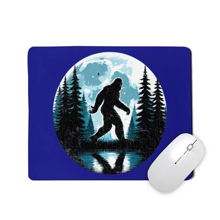 Bigfoot Sasquatch Gifts Fathers Day Bigfoot Moon Mousepad