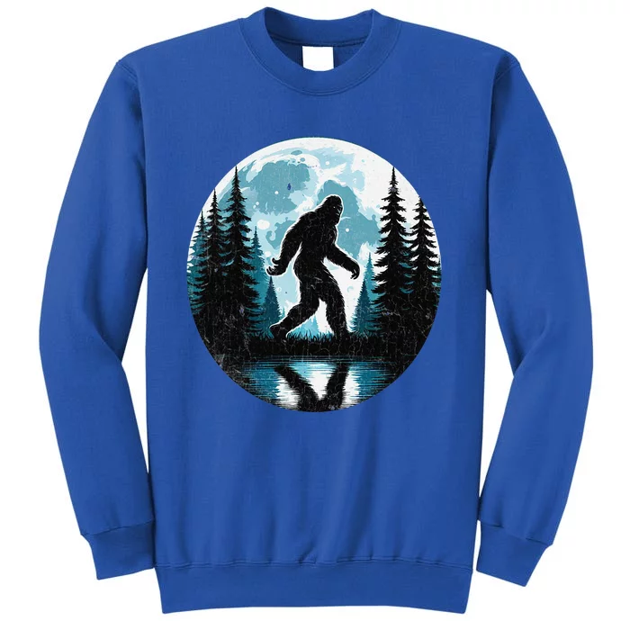 Bigfoot Sasquatch Gifts Fathers Day Bigfoot Moon Tall Sweatshirt