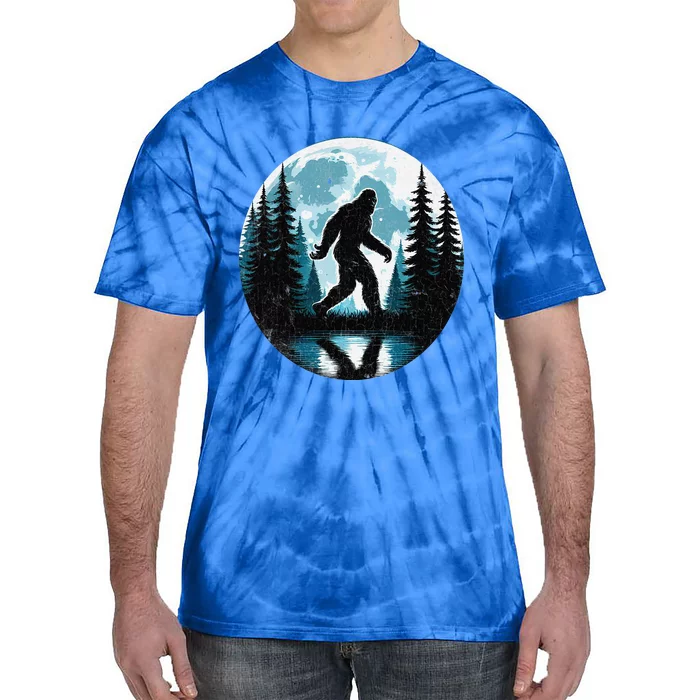 Bigfoot Sasquatch Gifts Fathers Day Bigfoot Moon Tie-Dye T-Shirt