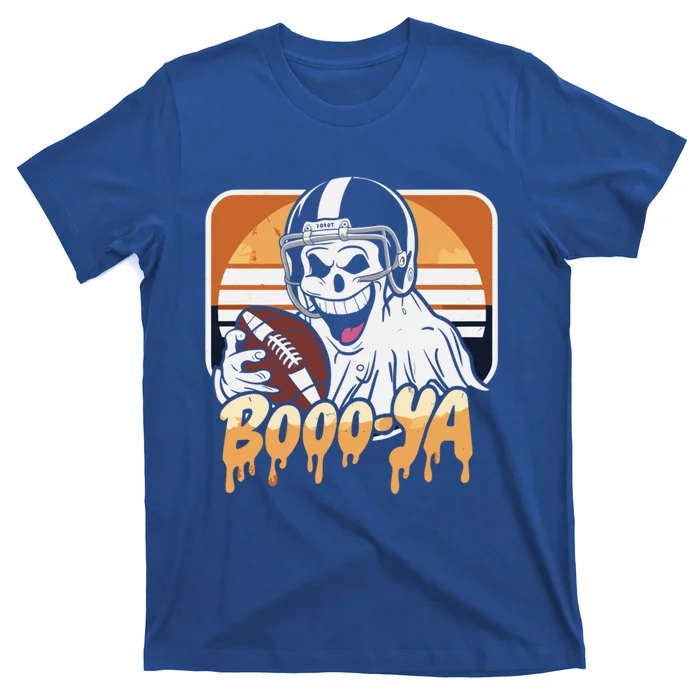 Boooya Spooky Ghost Halloween Football Gift T-Shirt