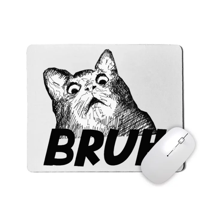 Bruh Shocked Gasp Cat Mousepad