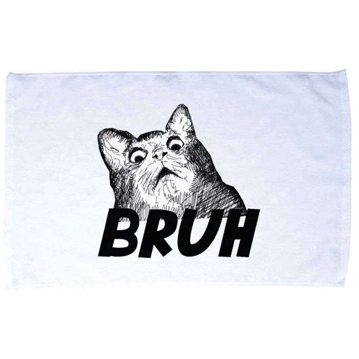 Bruh Shocked Gasp Cat Microfiber Hand Towel