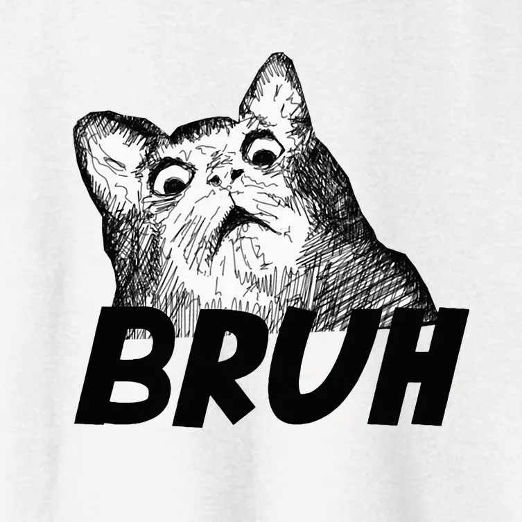 Bruh Shocked Gasp Cat Women's Crop Top Tee