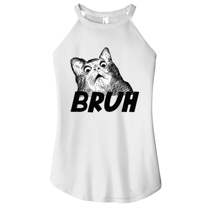 Bruh Shocked Gasp Cat Women’s Perfect Tri Rocker Tank