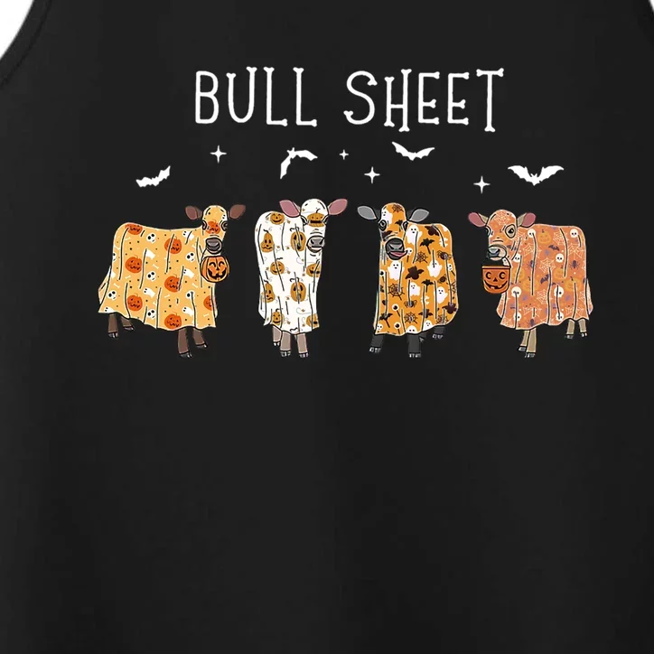 Bull Sheet Ghost Cow Halloween Funny This Is Bull Sheet Gift Performance Tank