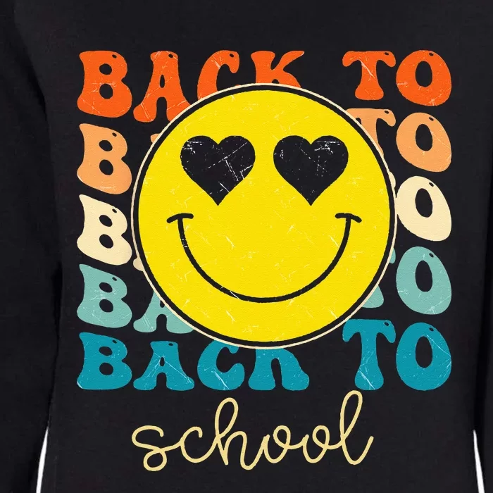 Boho Style Groovy Smile Back To School Womens California Wash Sweatshirt