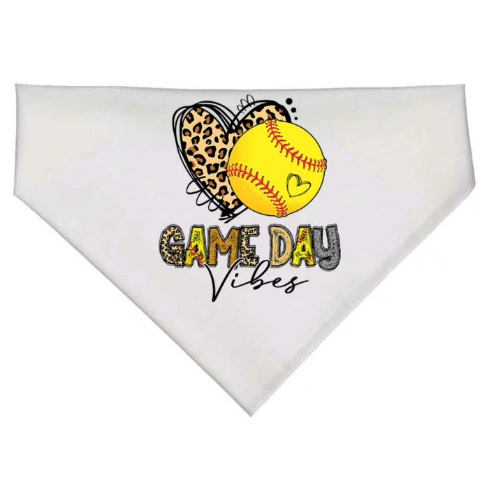 Bleached Softball Game Day Vibes Leopard Heart Headband Mom USA-Made Doggie Bandana