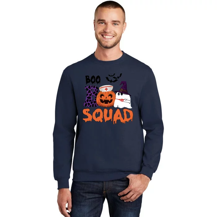 Boo Squad Halloween Nurse Pumpkin Jack O Lantern Sweatshirt