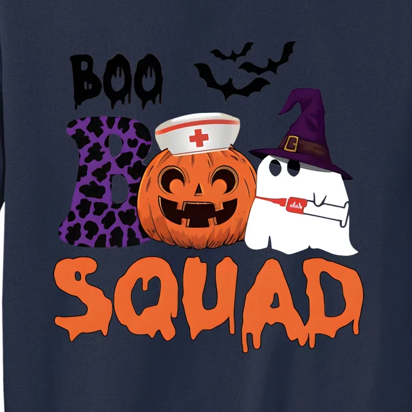 Boo Squad Halloween Nurse Pumpkin Jack O Lantern Sweatshirt