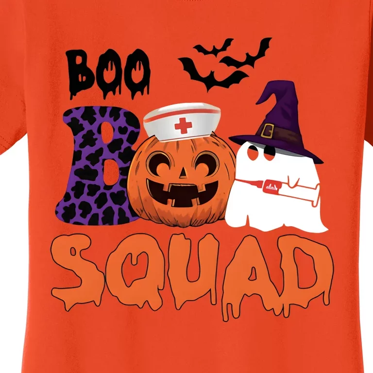 Boo Squad Halloween Nurse Pumpkin Jack O Lantern Women's T-Shirt