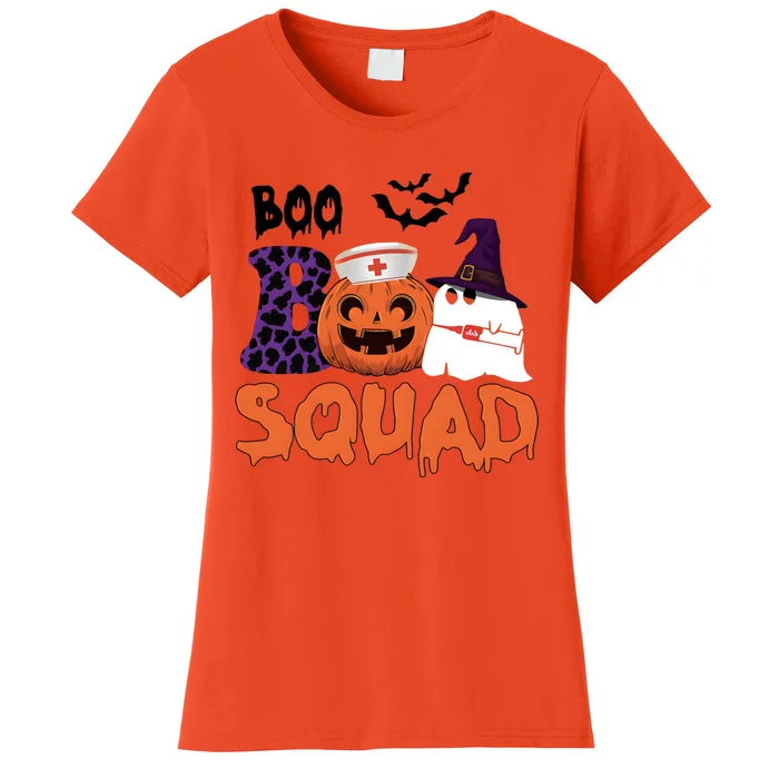 Boo Squad Halloween Nurse Pumpkin Jack O Lantern Women's T-Shirt