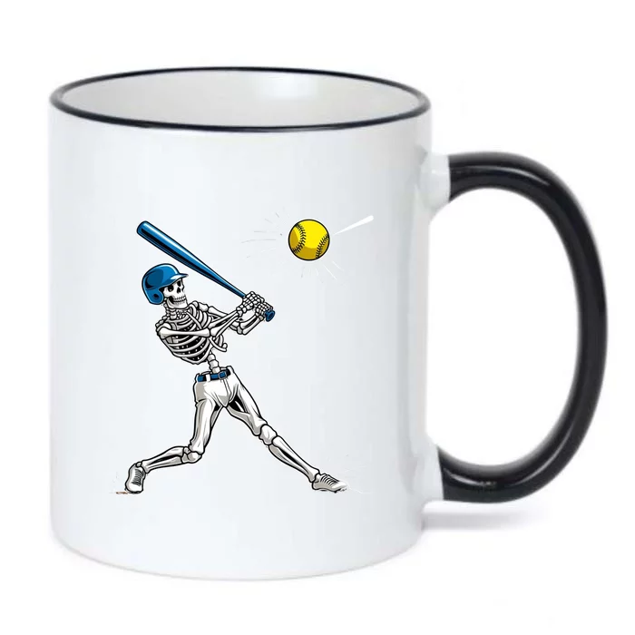 Baseball Skeleton Halloween Spooky Baseball Halloween Design Black Color Changing Mug