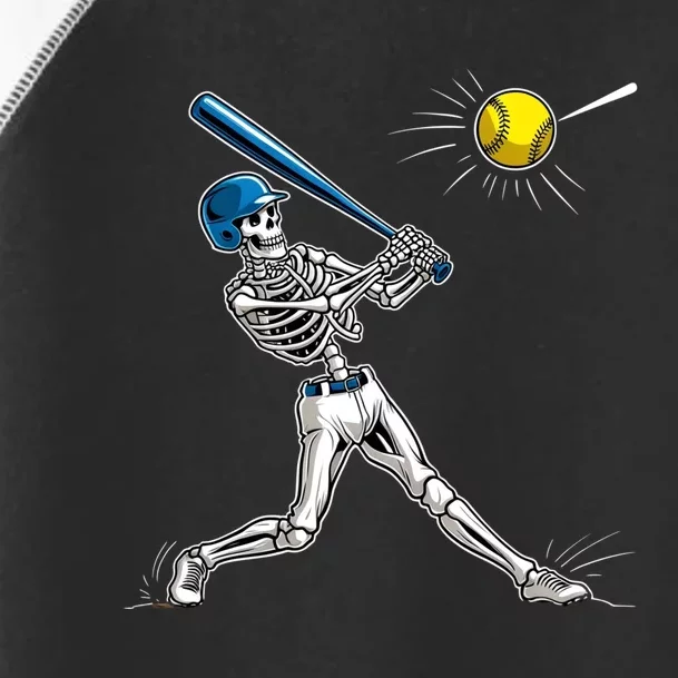 Baseball Skeleton Halloween Spooky Baseball Halloween Design Toddler Fine Jersey T-Shirt