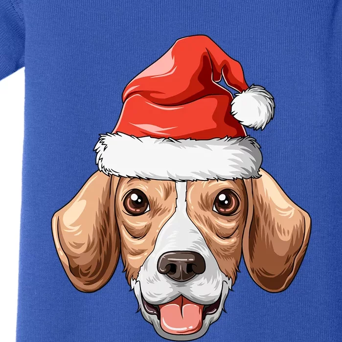 Beagle Santa Hat Christmas Beagle Cute Gift Baby Bodysuit