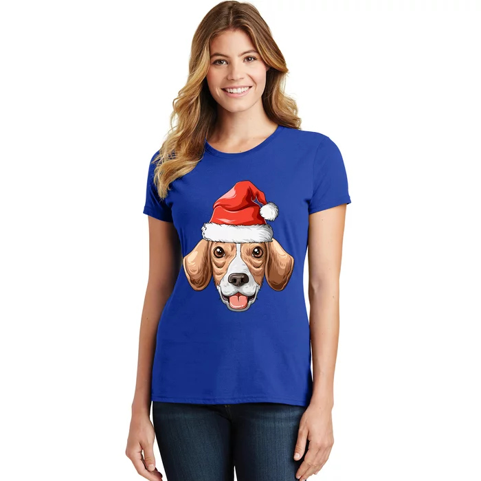 Beagle Santa Hat Christmas Beagle Cute Gift Women's T-Shirt