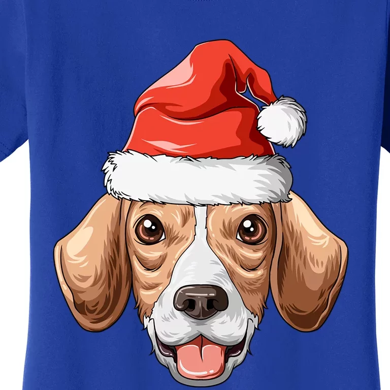 Beagle Santa Hat Christmas Beagle Cute Gift Women's T-Shirt