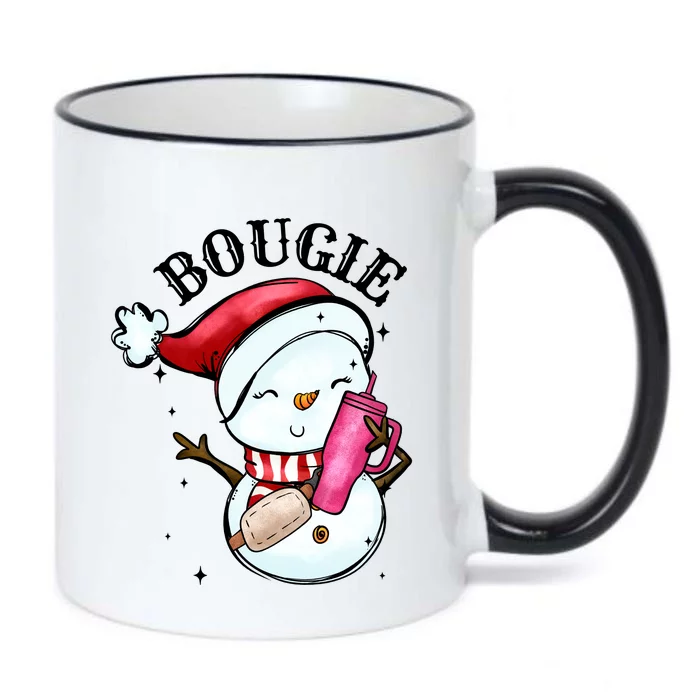 Bougie Snowman Holding A Tumbler Black Color Changing Mug