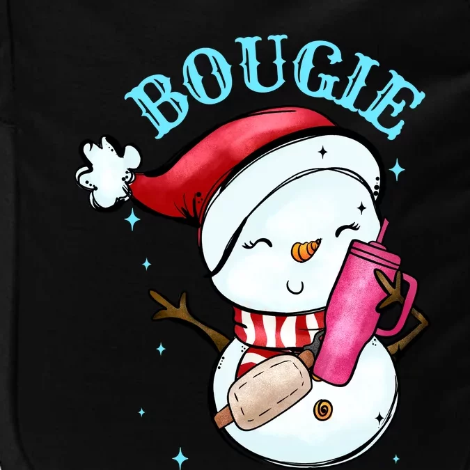 Bougie Snowman Holding A Tumbler Impact Tech Backpack