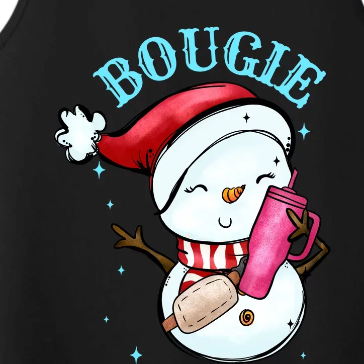 Bougie Snowman Holding A Tumbler Performance Tank