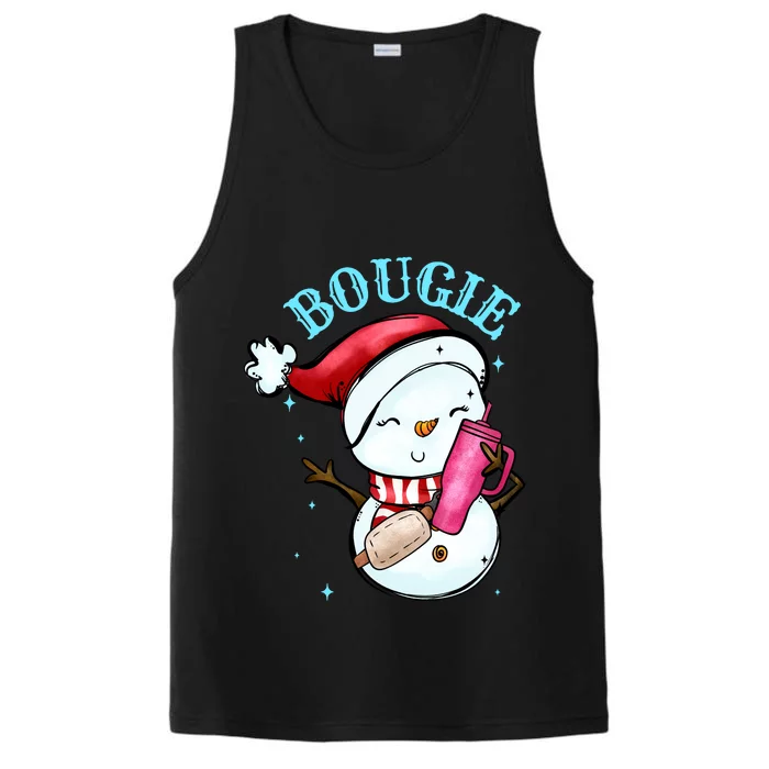 Bougie Snowman Holding A Tumbler Performance Tank